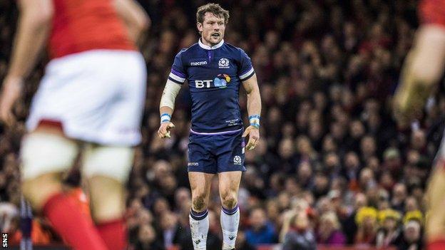 Scotland centre Peter Horne against Wales