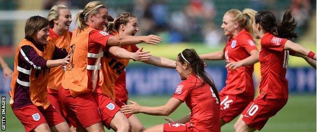 Fara Williams celebrates goal