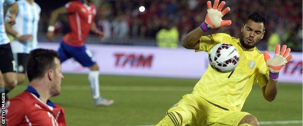 Sergio Romero played against hosts Chile in the Copa America 2015 final earlier this month