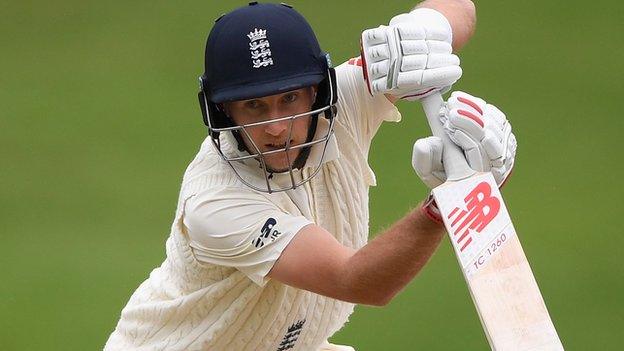 England captain Joe Root plays a shot