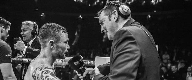 Carl Frampton talks to BBC Sport NI's Thomas Kane after his win over Leo Santa Cruz last July