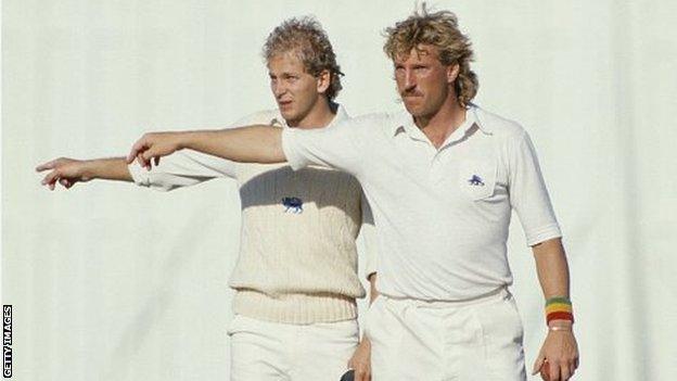 England's David Gower and Ian Botham