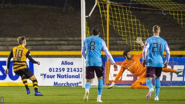 Alan Trouten sent Craig Gordon the wrong way from the spot in extra-time