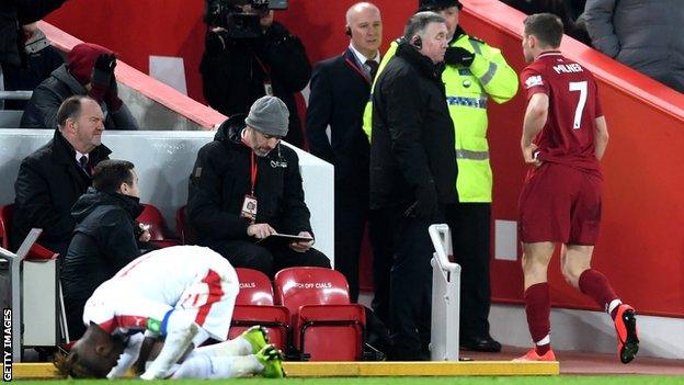 James Milner will miss Liverpool's next game against Leicester City after his sending off against Crystal Palace