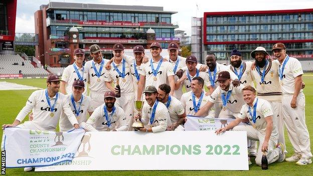 Surrey celebrate the County Championship title