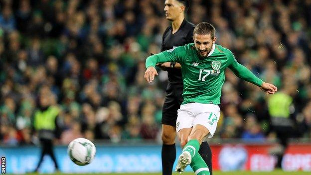 Conor Hourihane went close to putting the Republic ahead before curling in his superb free-kick