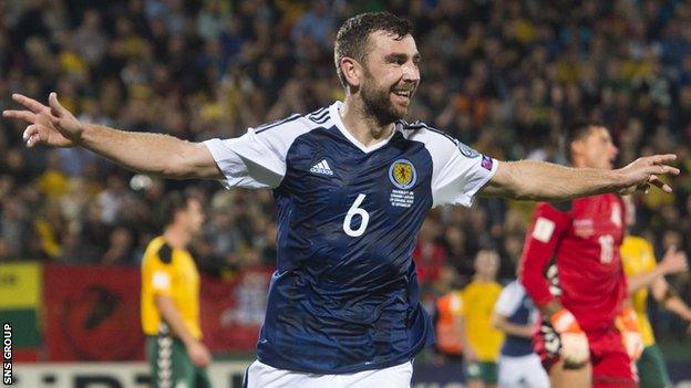 James McArthur has scored four goals in 32 Scotland appearances