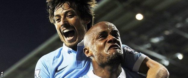 Man City duo David Silva and Vincent Kompany