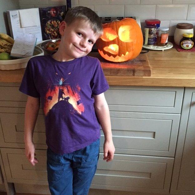 Charlie from Devon and his pumpkin creation