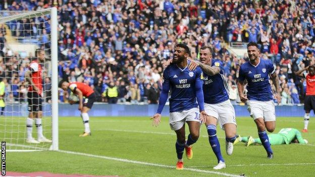 Isaac Vassell's one competitive goal for Cardiff came on his debut, against Luton in August 2019