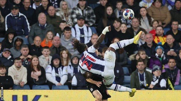 After scoring in both his first two appearances for West Brom, Brandon Thomas-Asante had not scored in nine games since until Saturday's stupendous overhead strike