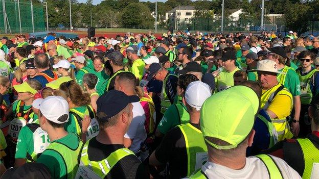 Competitors at the Parish Walk start line