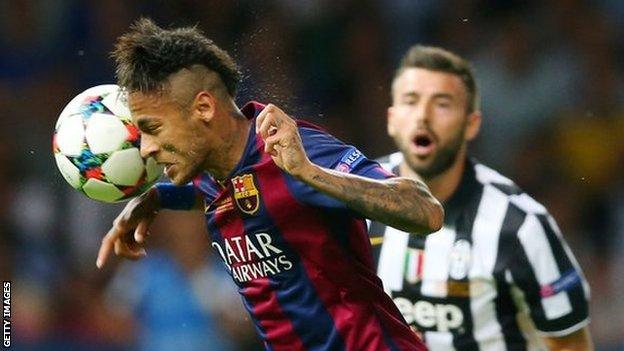 Neymar handling ball