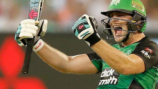 Luke Wright celebrates for Melbourne stars