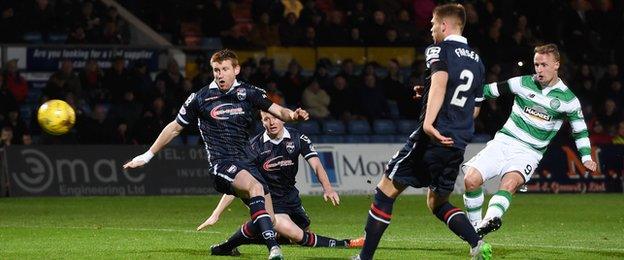 Leigh Griffiths scores for Celtic against Ross County