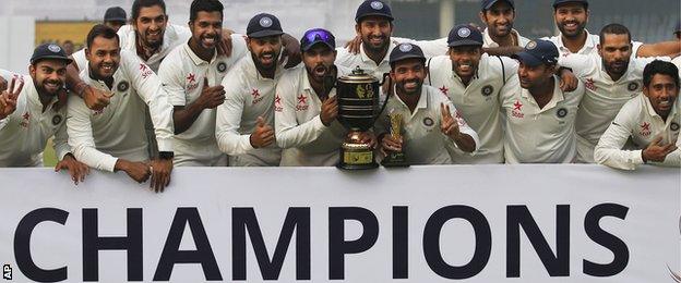 India with the Test series trophy