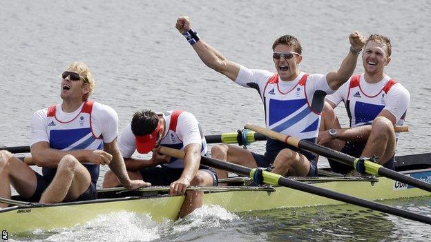 Pete Reed celebrates winning Olympic gold at London 2012