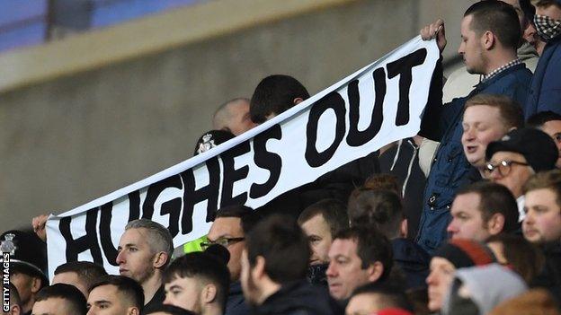 Stoke fans let their feelings known during the defeat by Coventry