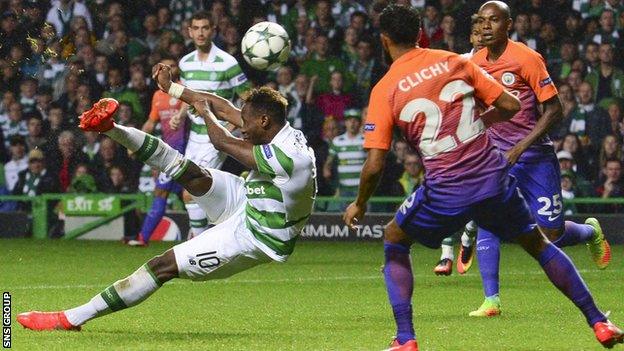 Moussa Dembele scores against Manchester City in last season's Champions League