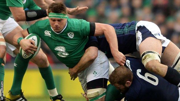 Ireland forward CJ Stander carries the ball against Scotland in 2016