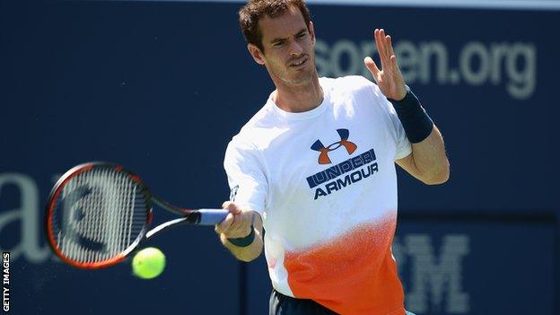 Andy Murray during a practice session prior to pulling out of the US Open in August