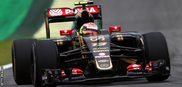 Pastor Maldonado in practice at the 2015 Brazilian Grand Prix