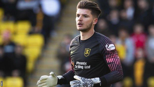 Matija Sarkic in action for Livingston