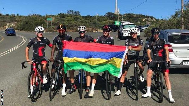 Members of the Mauritius cycling team