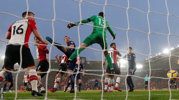 Harry Kane scores for Tottenham against Southampton