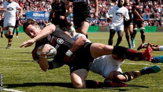 Chris Wyles scores for Saracens