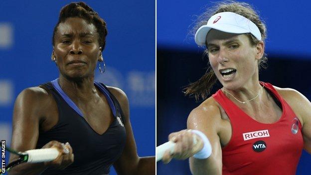 Venus Williams and Johanna Konta