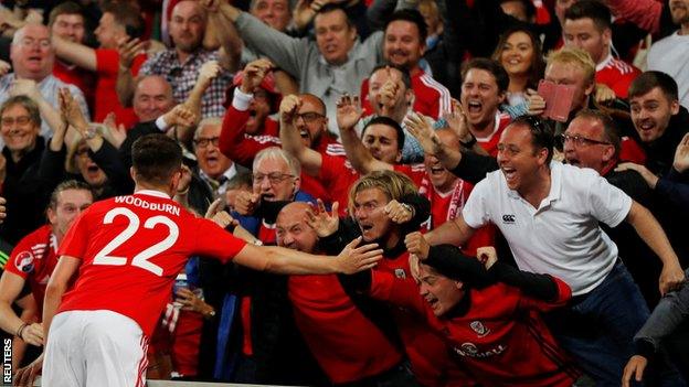 Ben Woodburn celebrates