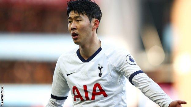 Son Heung-min playing for Tottenham