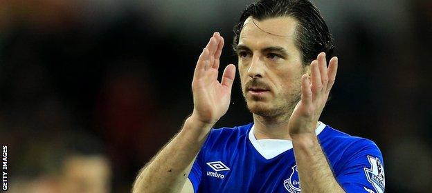 Everton left-back Leighton Baines