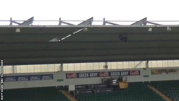 Damaged Plymouth Argyle roof