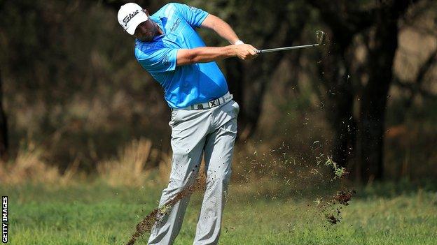 Marc Leishman during round three of the Nedbank Challenge