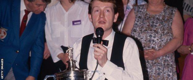 Steve Davis with the World Championship trophy