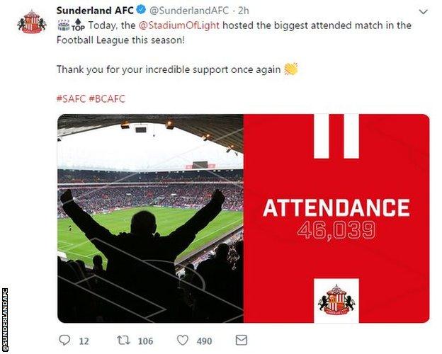 Sunderland tweet