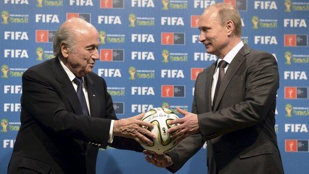 Fifa president Sepp Blatter (left) and Russia president Vladimir Putin