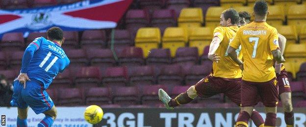 Motherwell were sunk by a superb Jordan Roberts strike for Inverness