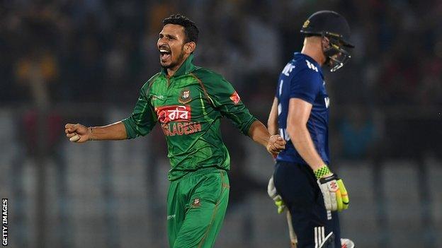 Nasir Hossain in action for Bangladesh