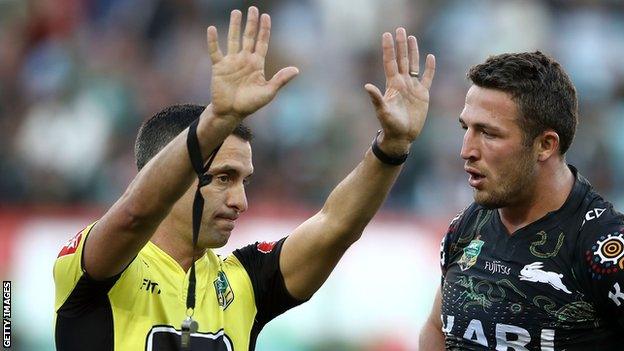 Matt Cecchin sends Sam Burgess to the sin bin