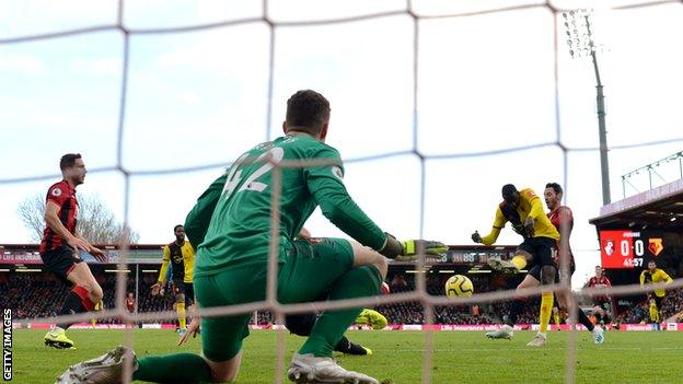 Abdoulaye Doucoure scores for Watford against Bournemouth