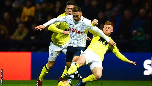 Louis Moult scored seven times for Preston North End - including one against local rivals Blackburn Rovers - after joining from Motherwell in January 2018