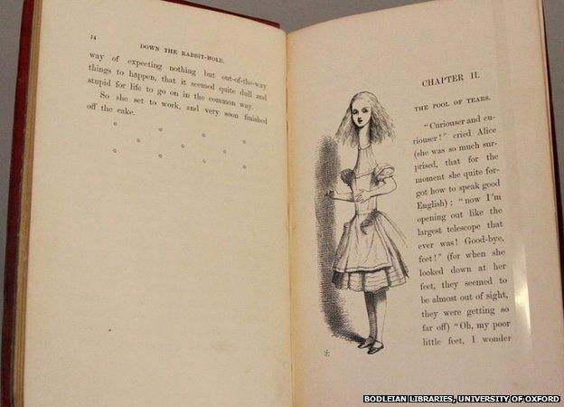 The second printed edition of Lewis Carroll’s Alice’s Adventures in Wonderland, printed in 1866 in London.