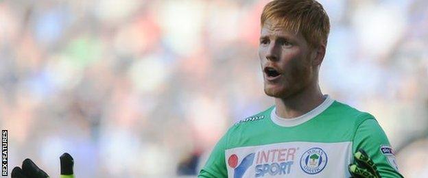 Adam Bogdan in action for Wigan Athletic