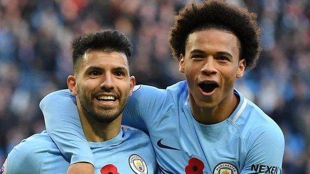 Sergio Aguero and Leroy Sane