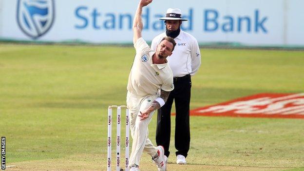 Dale Steyn bowling for South Africa