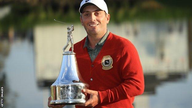 Francesco Molinari with the Arnold Palmer Invitational cardigan