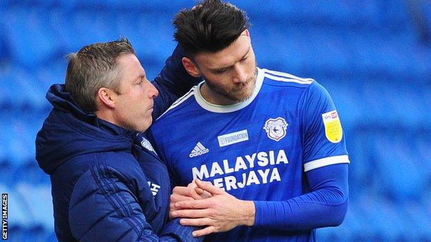 Neil Harris (left) with Kieffer Moore